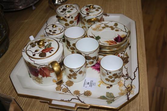 A fifteen Wedgwood cabaret set, with bramble decoration